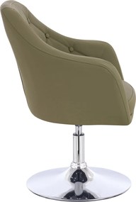 HR831N Scaun Khaki Piele Ecologica Premium Soft cu Bază Cromata