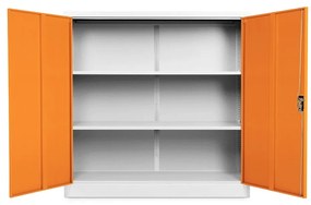 Dulap metalic universal mediu 120 x 40 x 120 cm, încuietoare cilindrică, portocaliu - ral 2004