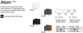 Aplica LED de exterior ambientala Ip54 Atom ap d20 coffee