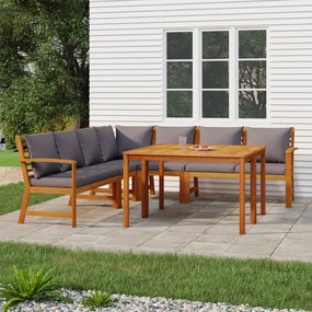3154971 vidaXL Set mobilier de grădină cu perne, 7 piese, lemn masiv de acacia