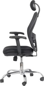 Scaun ergonomic OFF 989 negru, brațe reglabile și suport lombar