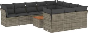 vidaXL Set canapele de grădină cu perne, 11 piese, gri, poliratan