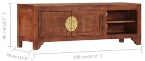 Comoda TV, 120 x 30 x 40 cm, lemn masiv de acacia