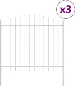 vidaXL Gard de Grădină 3 pcs Alb 170 x 190 cm