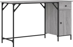 vidaXL Birou de computer, sonoma gri, 131x48x75 cm, lemn prelucrat