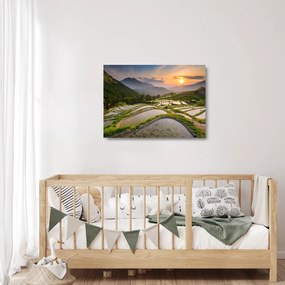 Tablou pe sticlă - Terase de orez (70x50 cm)