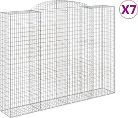 vidaXL Coșuri gabion arcuite, 7 buc, 300x50x220/240cm, fier galvanizat