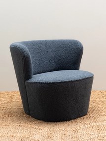Fotoliu albastru, stofa, Curl Teddy