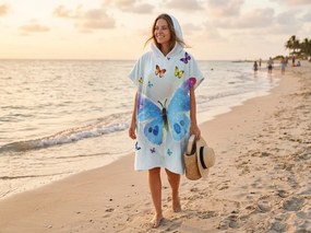 Poncho de plaja BUTTERFLY SPARKLE colorat 80x145 cm