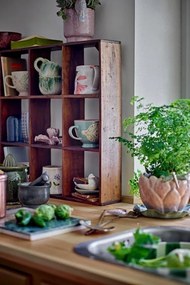 Ghiveci roz din ceramică cu farfurie, D18,5 x H13,5 cm, „Jaylee”