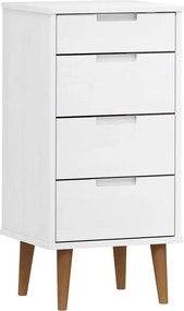 vidaXL Dulap cu sertare, alb, 40x35x82 cm, lemn masiv de pin