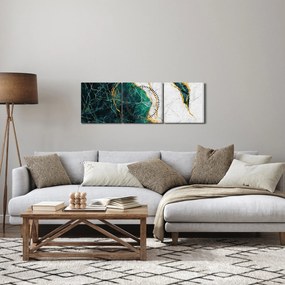 Tablou - Marmură turcoaz (cu ceas) (90x30 cm)