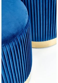 SET 2x taburet MONTY d. 36/66 cm albastru/auriu