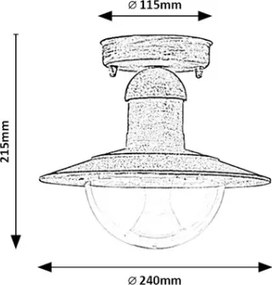 Brilagi - Plafonieră de exterior MOLDE 1xE27/60W IP44 albă/patină