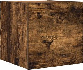 vidaXL Comodă TV cu montaj pe perete, stejar fumuriu, 30,5x30x30 cm