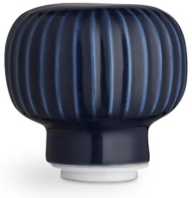 Râșniță pentru condimente din lemn de stejar cu detalii din porțelan albastru închis Kähler Design Hammershoi, înălțime 17,5 cm