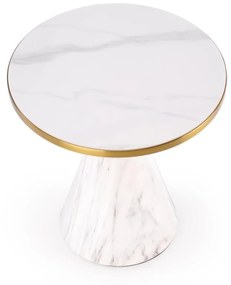 Masa de cafea Talbi marmura alba/alb/auriu ø50/h52 cm