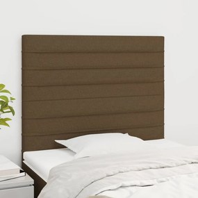 vidaXL Tăblii de pat, 2 buc, maro închis, 80x5x78/88 cm, textil