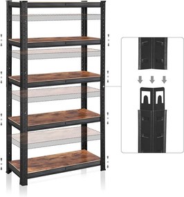 Raft Songmics, 5 rafturi, 30 x 75 x 150, GLR030B01