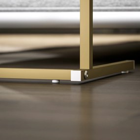 HOMCOM Măsuță de Sufragerie în Formă de C cu Efect de Marmură și Porturi USB, Albă | Aosom Romania