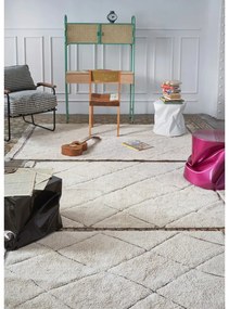 Covor crem lavabil/țesut manual din bumbac 140x200 cm Bereber – Lorena Canals