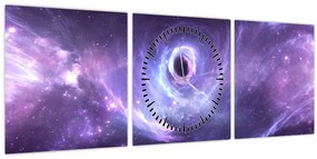 Tablou - Universul (cu ceas) (90x30 cm)
