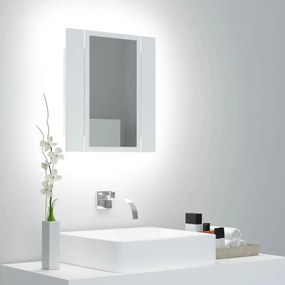804948 vidaXL Dulap de baie cu oglindă & LED, alb, 40x12x45 cm