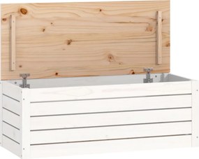 vidaXL Cutie de depozitare, alb, 89x36,5x33 cm, lemn masiv de pin
