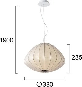 Lustră LED suspendată pe cablu BOLA LED/11W/230V + 1xE27/5W, crem