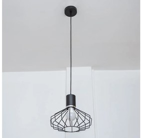 Lampă suspendată pe cablu SOLANO 1xE27/15W/230V negru/crom lucios