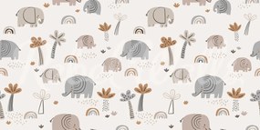 Tapet Elephant Savanna, Beige, Rebel Walls