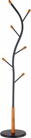 Cuier pom W45, negru, otel/lemn, 38x186 cm