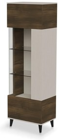 Vitrina Random 2 W-1 casmir/nuc/negru H182 cm