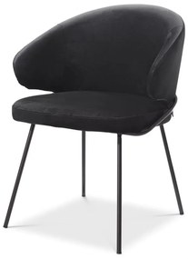 Scaun tapitat design LUX Kinley, catifea roche neagra 115877 HZ