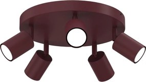Plafonieră cu 5 spoturi FUN 5xGU10/8W/230V burgundy