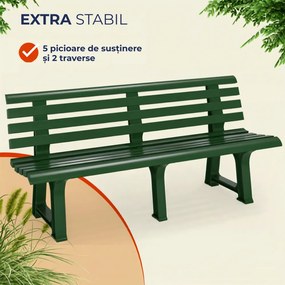 Bancă de grădină ORCHIDEA, 145x49x74cm, verde I.P.A.E-Progarden