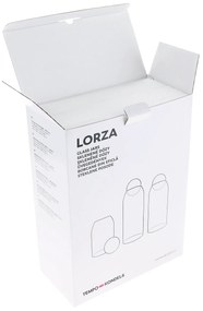 TEMPO-KONDELA LORZA, borcane din sticlă, set de 3, cu dop, sticlă/ plută