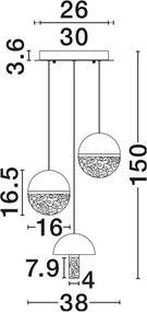 Lustra decorativa cu 3 pendule LED 3000K DORIN