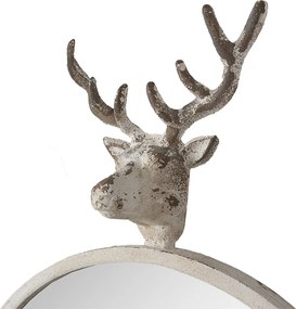 Oglinda de perete, alba, din metal, 48x10x67 cm, Deer