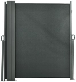 Outsunny Dublu Paravan lateral retractabil Brise-Vue paravent dim. 6L x 1,60H m Poliester Anti-UV Gri | Aosom Romania