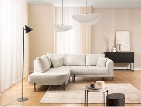 Colțar bej cu tapițerie din chenille (cu colț pe partea stângă/în formă de ”L”) Mauris – Ropez