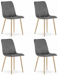 Scaun de catifea gri inchis LAVA