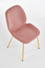 Set masa rotunda Rondo diametru 110 cm + 4 scaune K381 velvet roz/auriu