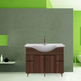 Dulap inferior Bianca Plus 105 cu lavoar, culoare Aida nuc