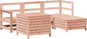 vidaXL Set canapele grădină, 5 piese, lemn masiv brad douglas