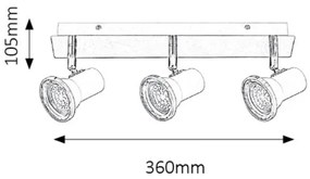 Rabalux 5499 - Spot baie STEVE 3xGU10/4,5W/230V