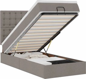 vidaXL Pat otoman cu saltea Taupe 90x200 cm Stofa