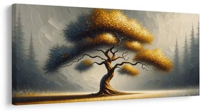 Tablou arborele vieții auriu pe câmp