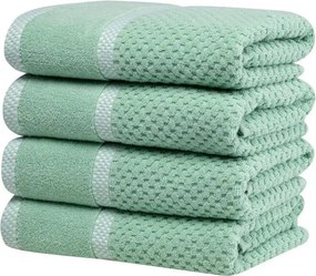 decoDoma Set de prosoape din frotir MODENA verde 50 x 100 cm, 4 buc