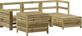 vidaXL Set canapea de grădină, 5 piese, lemn de pin tratat